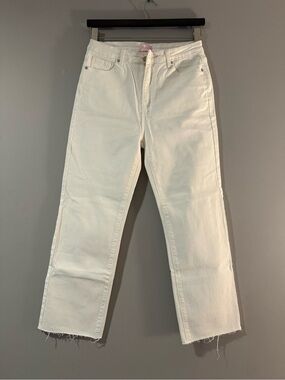 Pink Lily White Straight-Leg Jeans